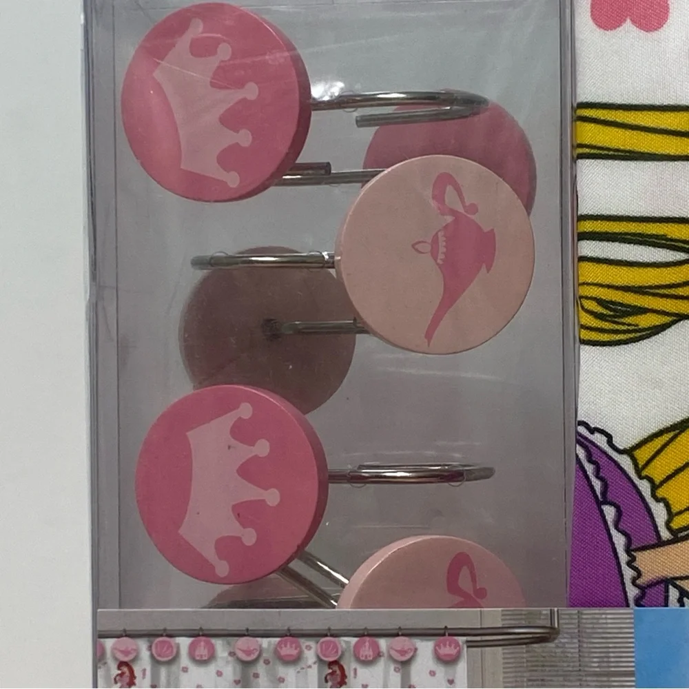 Disney Princess Pink Shower Curtain and Hook Set (New in package)